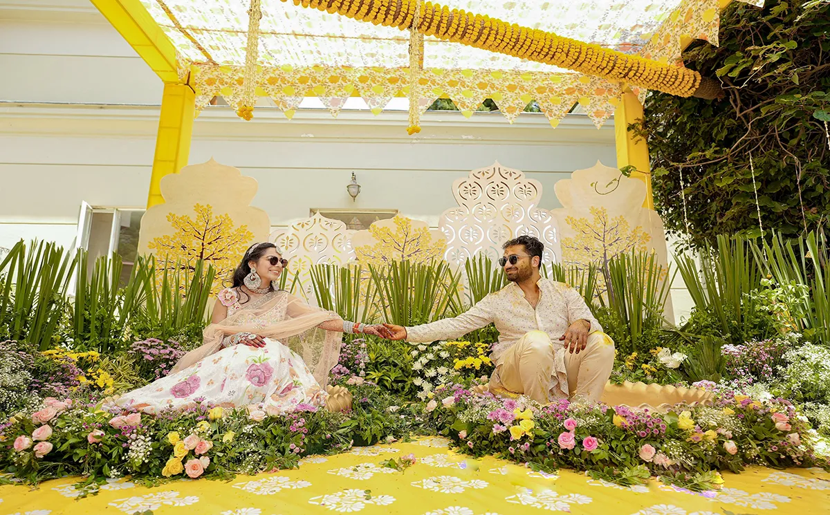 Haldi ceremony decor by Vows Vachan wedding planners India
