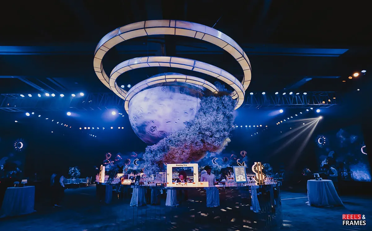 Luxury sangeet stage decor by Vows Vachan India